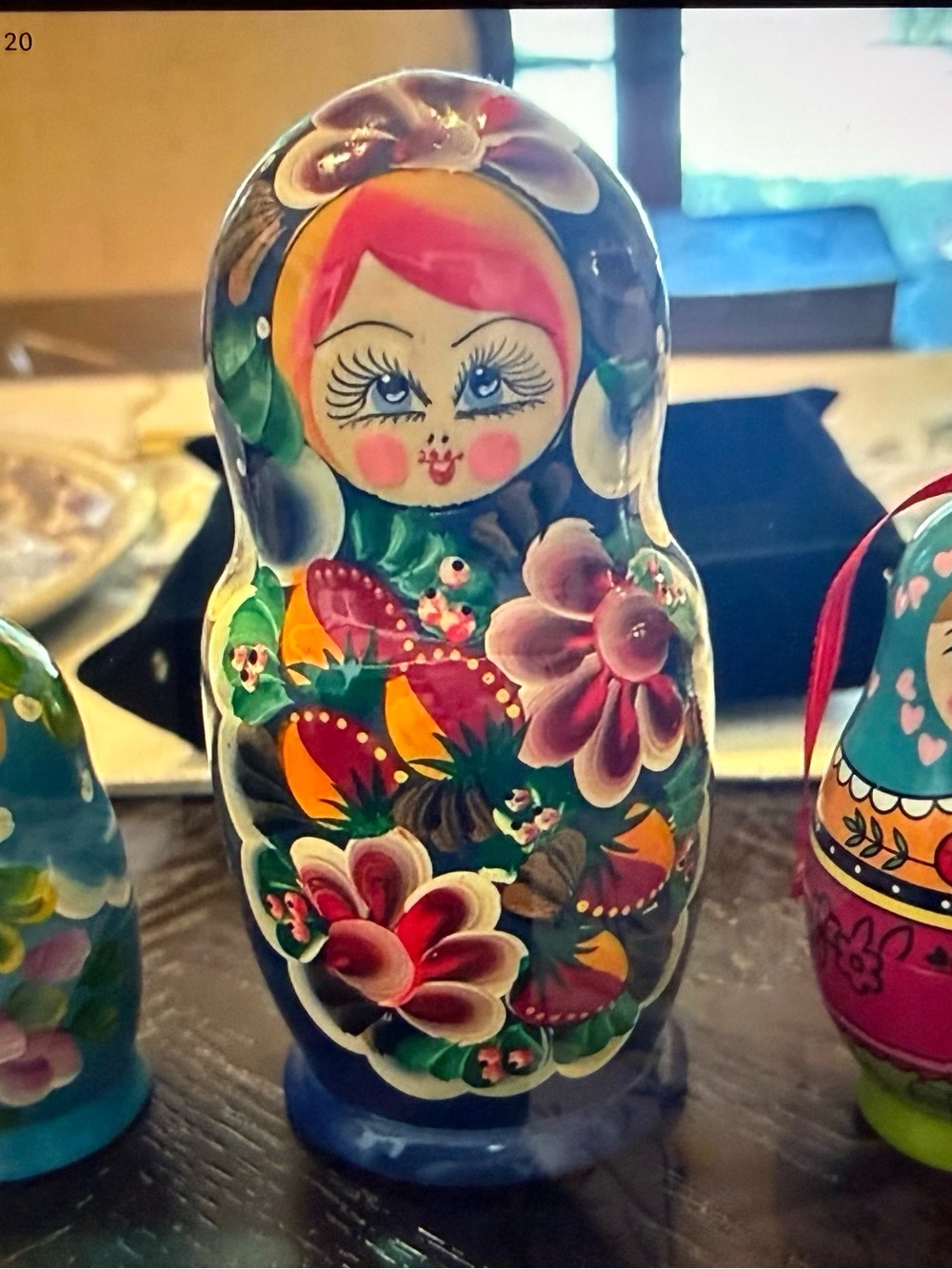 Hand-Painted Floral Colorful Russian Nesting Dolls